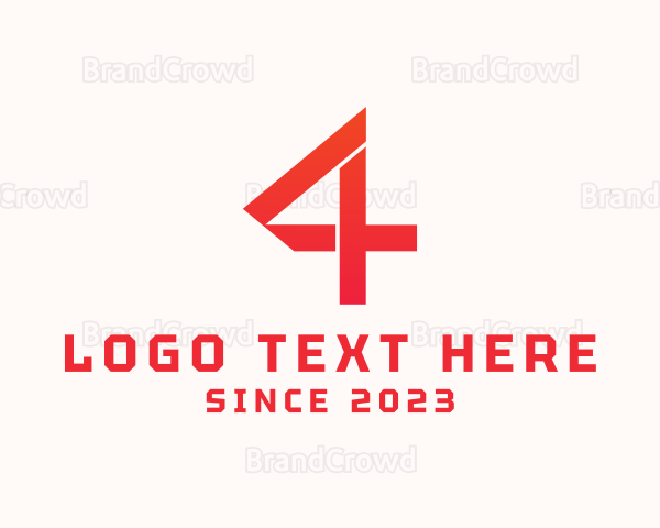 Geometric Number 4 Company Firm Logo