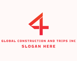 Geometric Number 4 Company Firm Logo