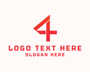 Geometric Number 4 Company Firm Logo