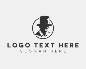 Detective - Stylish Gentleman Top Hat logo design