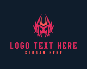 Red - Devil Beast Monster logo design