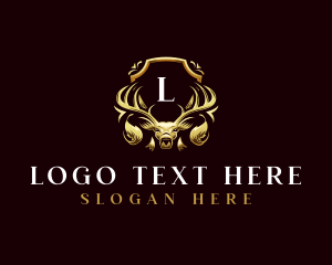 High End - Deer Luxury Crest logo design
