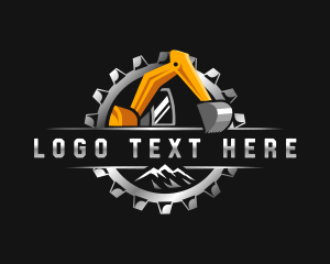 Mountain - Excavator Mountain Cogwheel logo design