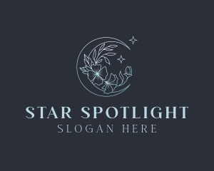 Moon Star Flower logo design