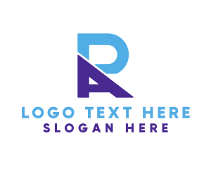 Initials - Modern Slant Ramp logo design