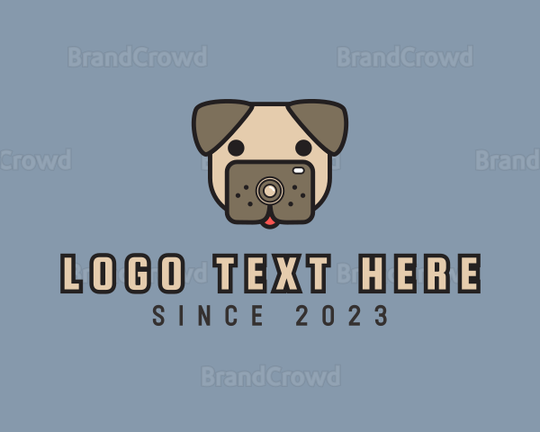 Pug Camera Dog Logo