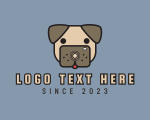 Portrait - Pug Camera Dog logo design