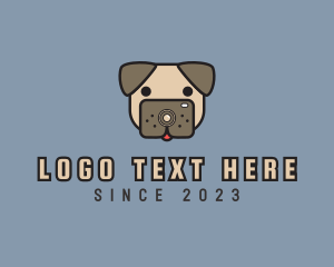 Portrait - Pug Camera Dog logo design