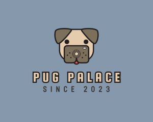 Pug Camera Dog logo design