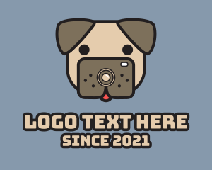 Portrait - Pug Camera Mascot logo design