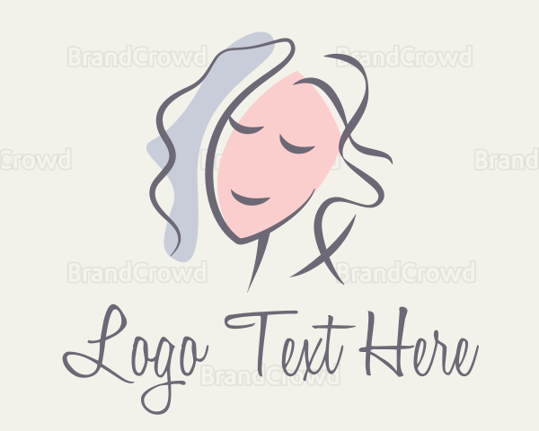 Brush Stroke Woman Portrait Logo