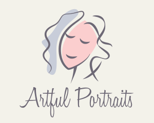 Portrait - Brush Stroke Woman Portrait logo design