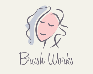 Brush - Brush Stroke Woman Portrait logo design