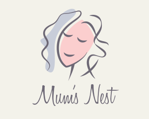 Mum - Brush Stroke Woman Portrait logo design