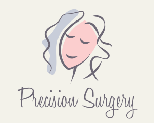 Surgery - Brush Stroke Woman Portrait logo design