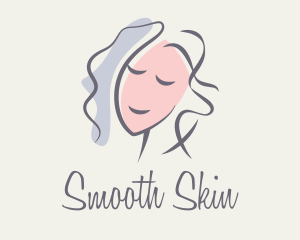 Waxing - Brush Stroke Woman Portrait logo design