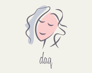 Massage - Brush Stroke Woman Portrait logo design