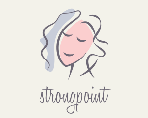 Simple - Brush Stroke Woman Portrait logo design
