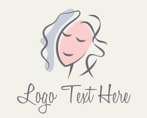 Brush Stroke Woman Portrait Logo