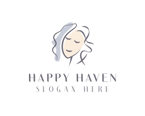 Happy Woman Portrait logo design