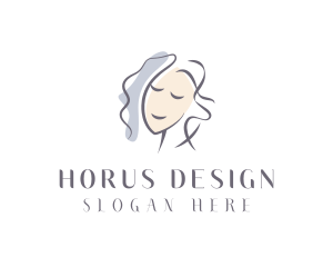 Happy Woman Portrait logo design