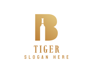 Wine - Fancy B Bottle logo design