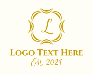 Salon - Golden Boutique Lettermark logo design