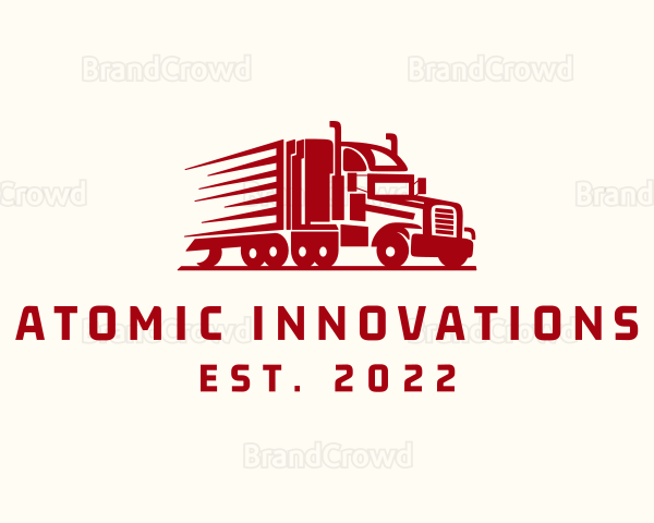 Delivery Trailer Truck Logistics Logo