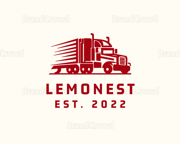 Delivery Trailer Truck Logistics Logo