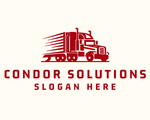 Delivery Trailer Truck Logistics Logo