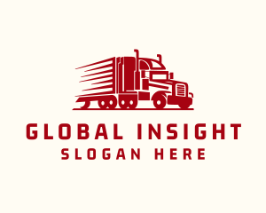 Delivery Trailer Truck Logistics Logo