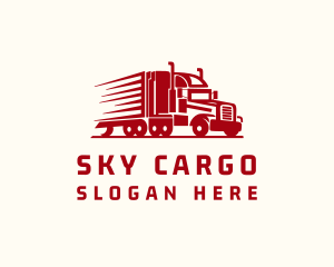 Delivery Trailer Truck Logistics Logo