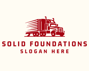 Delivery Trailer Truck Logistics Logo