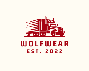 Courier - Delivery Trailer Truck Logistics logo design