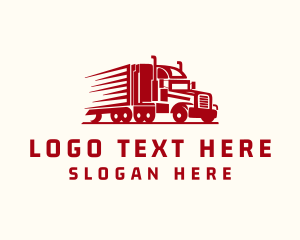 Delivery Trailer Truck Logistics Logo