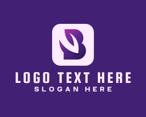 Negative Space - Leaf Business Letter B logo design