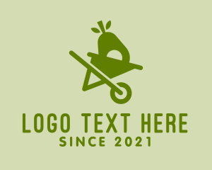 Fruit - Green Avocado Wheelbarrow logo design