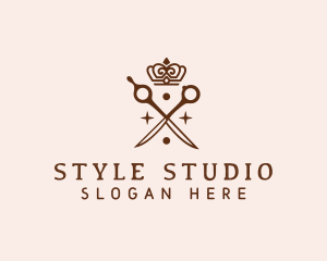 Hairstylist - Crown Scissors Barber logo design