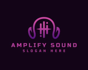 Headphone Equalizer Sound logo design