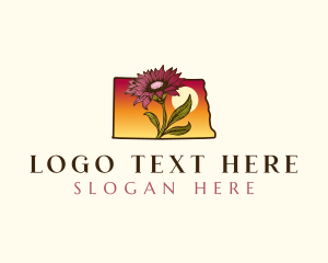 Map - North Dakota Gloriosa Daisy logo design