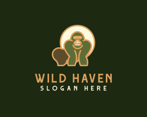 Wild Gorilla Animal logo design