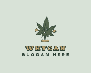 Cartoon Cannabis Leaf  Logo