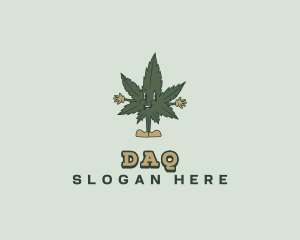 Cbd - Cartoon Cannabis Leaf logo design