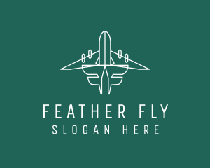 Simple Flying Airplane logo design