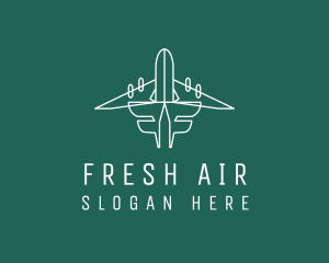 Simple Flying Airplane logo design