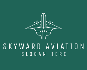 Simple Flying Airplane logo design