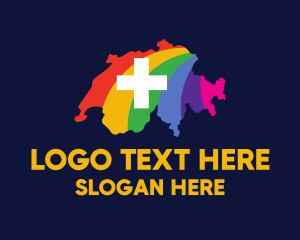 Cross Country - Switzerland Pride Rainbow logo design