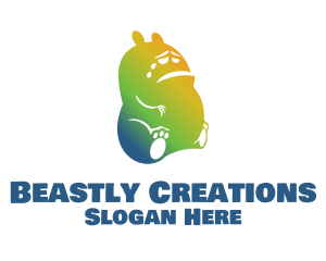 Colorful Sad Monster logo design