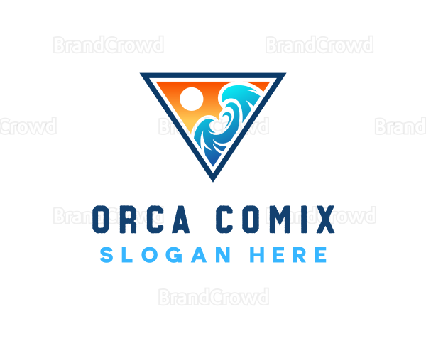 Beach Ocean Wave Logo