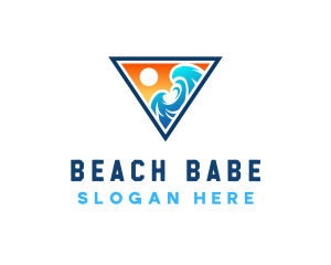 Beach Ocean Wave logo design